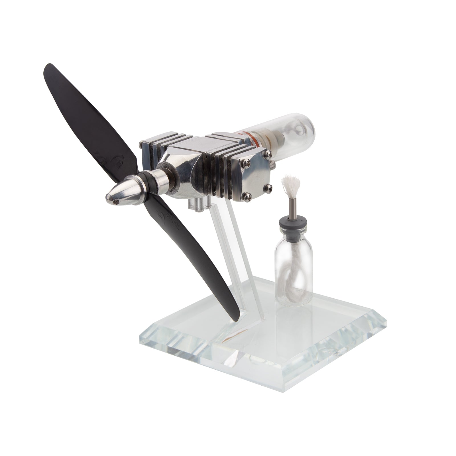 ENJOMOR Moteur Stirling à tête d'avion, moteur à piston libre de poche, moteur à combustion externe, modèle de jouet