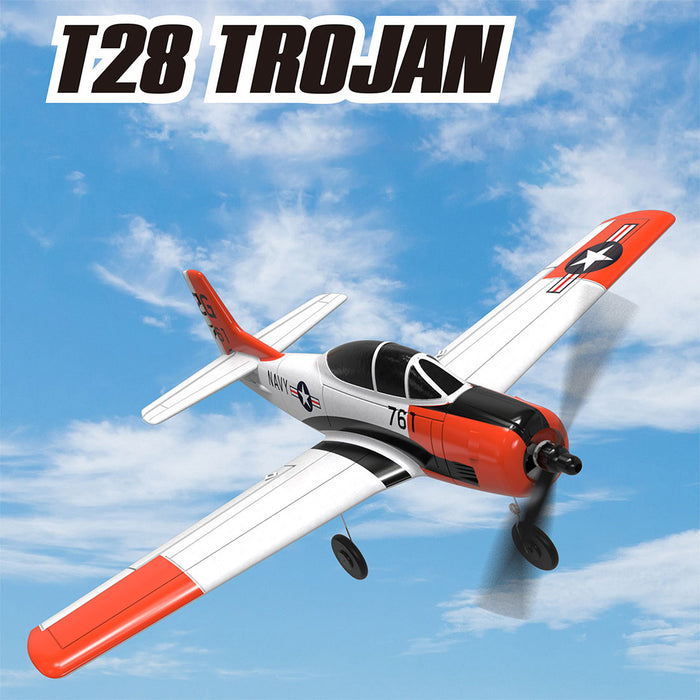 VOLANTEXRC T-28 Trojan 400mm Wingspan Airplane 2.4G RC 4CH Airplane Fixed Wing Aircraft with Xpilot Gyro System for Beginner - RTF - enginediy