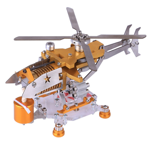 Stirling Engine Model Kit Vacuum Engine with Helicopter Design Single Stirling Engine Armored Edition