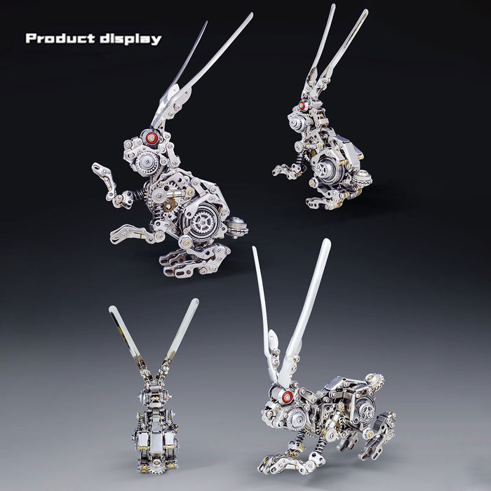 Mechanical Rabbit Building Blocks 3D Puzzle DIY Model Kit Jigsaw Metal Punk Mechanical Rabbit Model Mech ...