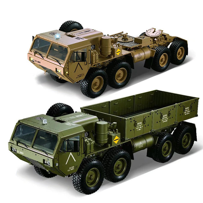 HG P802 1:12 2.4G RC Militray Truck 8x8 Remote Control Truck Model Heavy-duty Wheeled All Terrin Truck Kit - Sound and Light Version