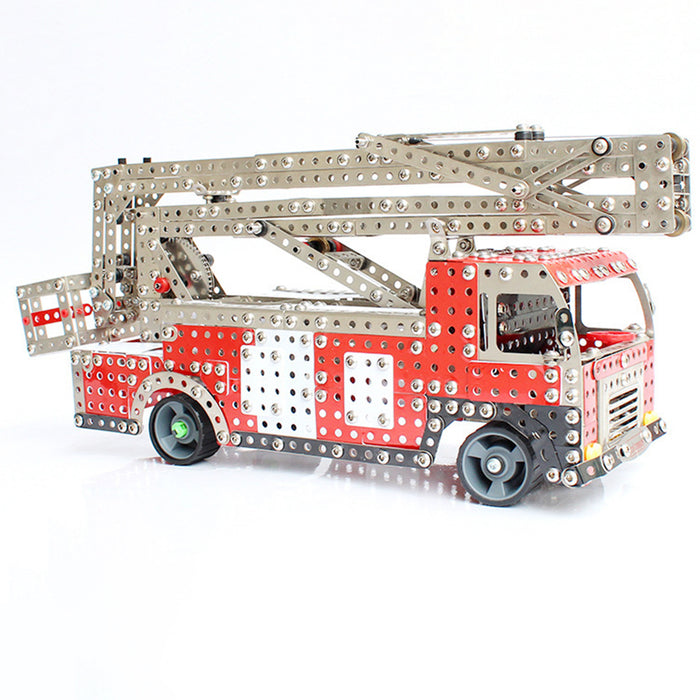 1868Pcs Simulation Fire Truck Model Kits DIY Metal Assembly Toy
