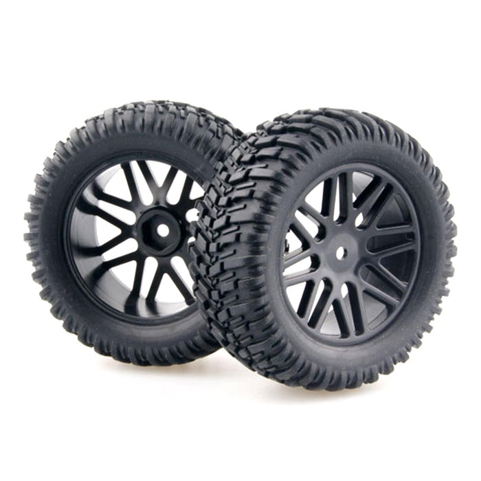 4Pcs Tyres with 12mm Adapter for HSP 1/10 94155 94170 94118 RC Short-Course Truck Rally Car - Random Color