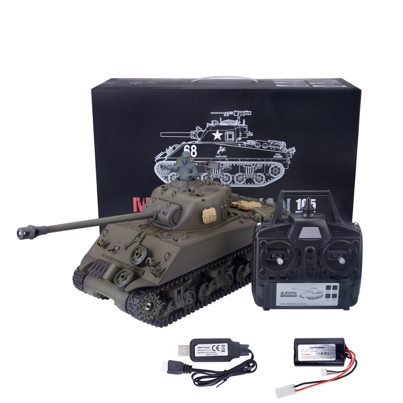 1/16 2.4G RC Tank M4A3 Medium Tank Military Vehicle Model - EngineDIY