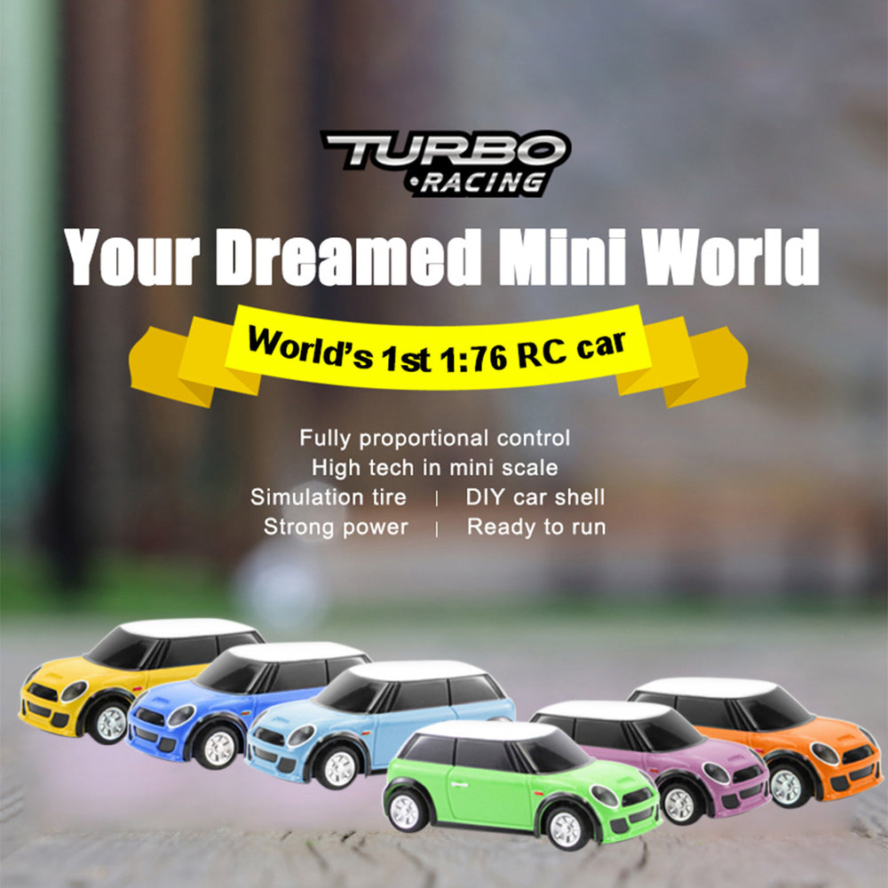 TURBO Racing 2.4Ghz 1:76 Full Scale Mini Electric RC Car with P31 Remote Controller Desktop Toy - enginediy