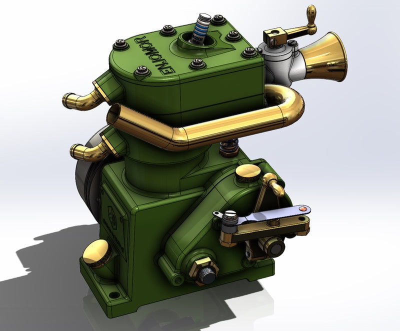 ENJOMOR 10cc Flathead Engine Single Cylinder 4 Stroke L Head Sidevalve Engine Water-cooled Gasoline Engine Internal Combustion Engine - EngineDIY