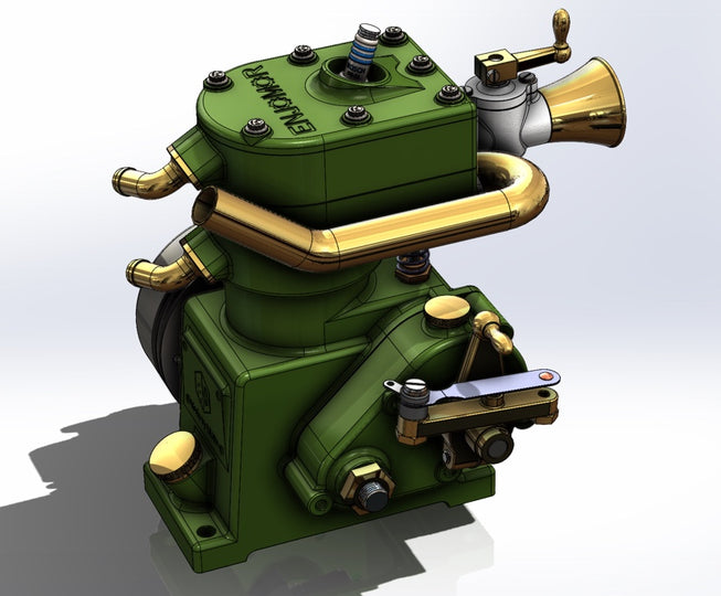 Moteur à tête plate ENJOMOR 10 cc, monocylindre, 4 temps, culasse en L, soupapes latérales, moteur à essence refroidi par eau, moteur à combustion interne