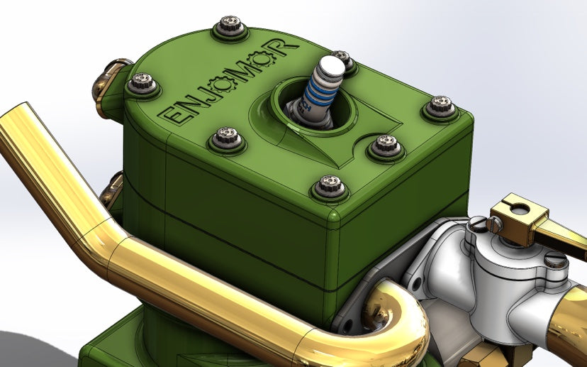 Moteur à tête plate ENJOMOR 10 cc, monocylindre, 4 temps, culasse en L, soupapes latérales, moteur à essence refroidi par eau, moteur à combustion interne