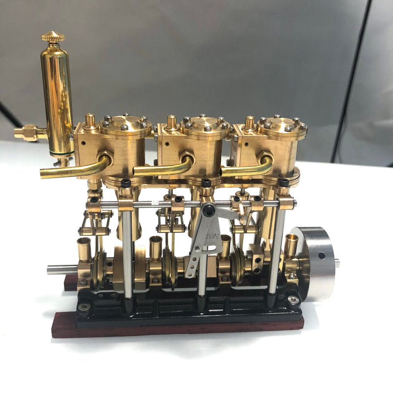 KACIO LS3-13S Steam Engine 3-cylinder Reciprocating Engine with Oil Cup Reverse Rotation Steam Model Boat - EngineDIY