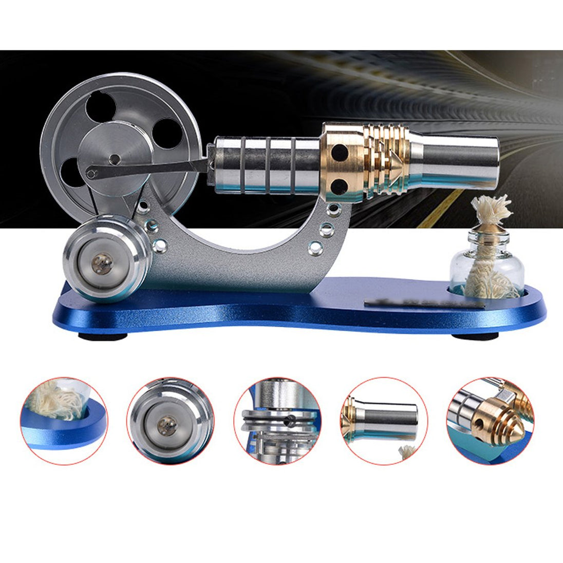 Stirling Engine with LED | Easy Operation & Long Lasting - EngineDIY